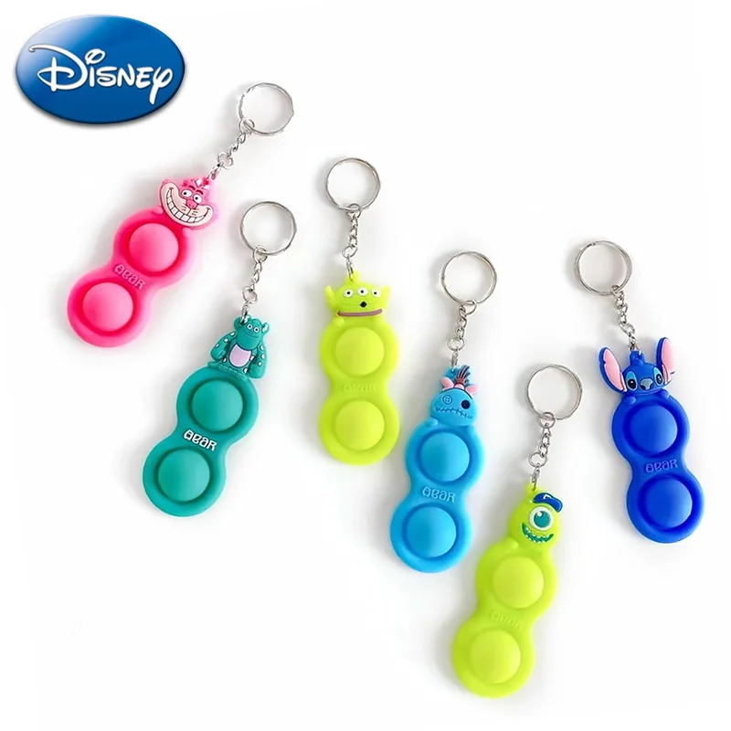 Disney мини игрушечный кубик для брелок пуш ап пузырь сенсорные снимающий стресс