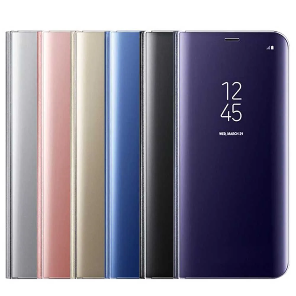 Зеркальный чехол Прозрачный чехол для телефона samsung Galaxy S6 S7 Edge S8 Plus Note 5 Note 8 со смарт-чипом