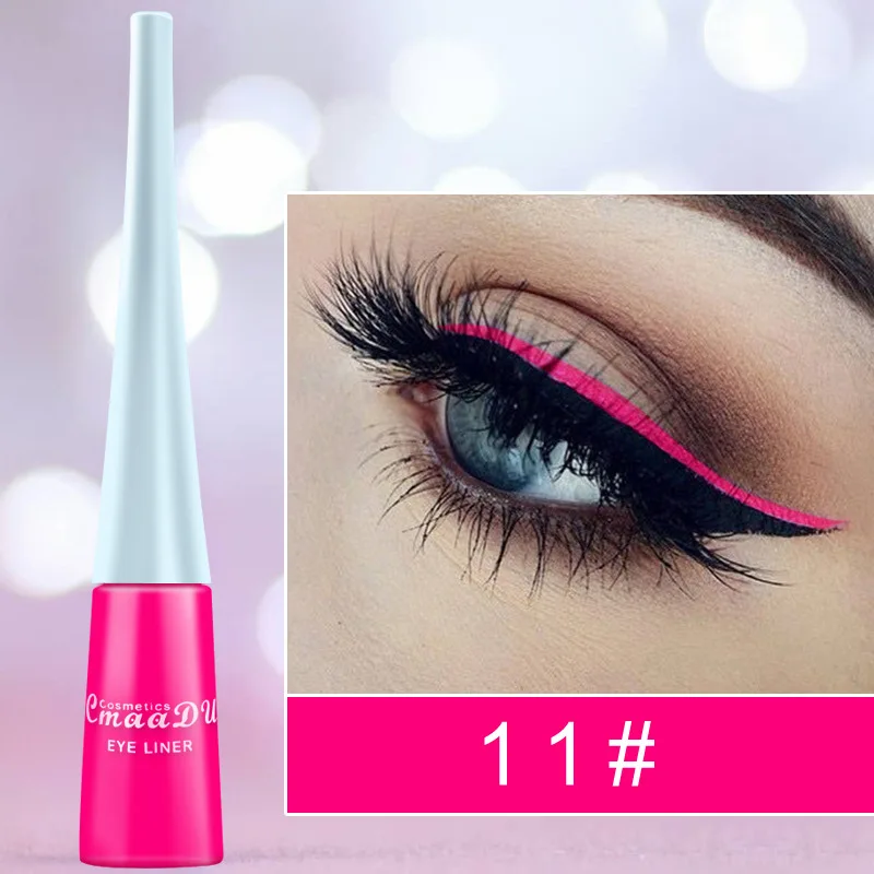 Кошка водостойкий макияж для глаз неоновая красочная жидкая подводка в ручке Макияж Косметика долговечная Черная Подводка для глаз косметические карандаши