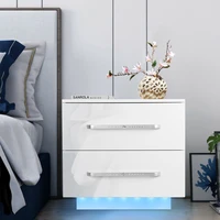 modern luxury nighstand bedside table led storage cabinet sofa bed side table high gloss coffee table home furniture night stand