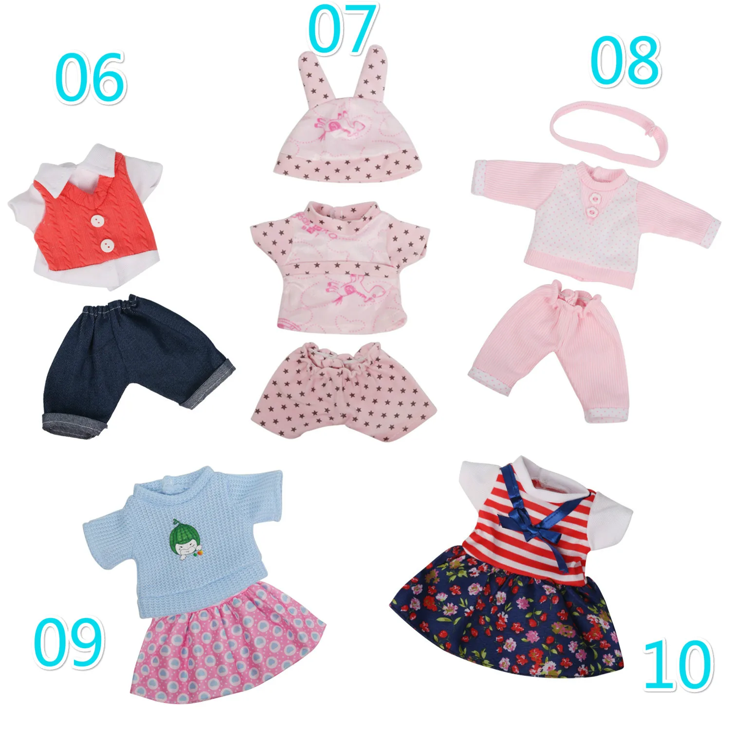 5suits no doll B 5 штук кукольная одежда 1" Куклы новорожденных для маленьких девочек платье, одежда, костюмы, костюмы платье куклы для девочек - Цвет: 5suits no doll B
