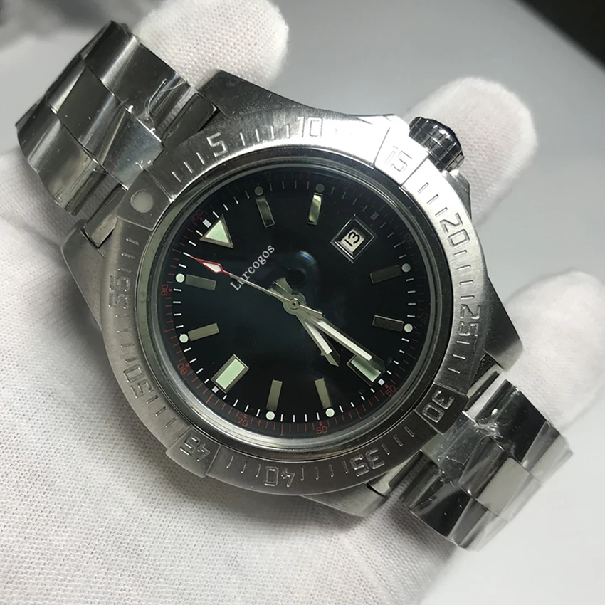 Часы Мужские автоматические механические с сапфировым стеклом из нержавеющей