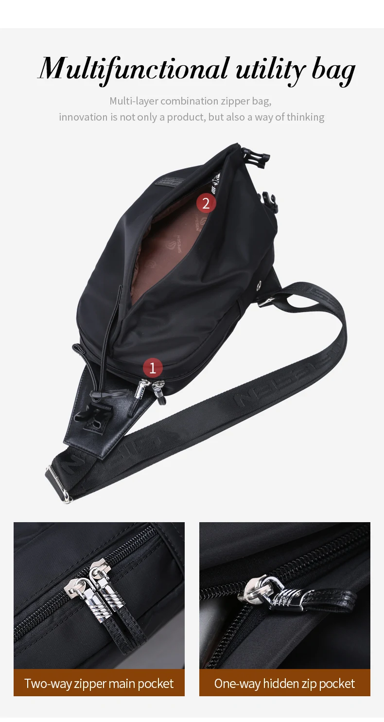 Zoger Japanese street chest bag men's tide brand men's shoulder bag Messenger bag tooling function wind bag fashion Oxford backp