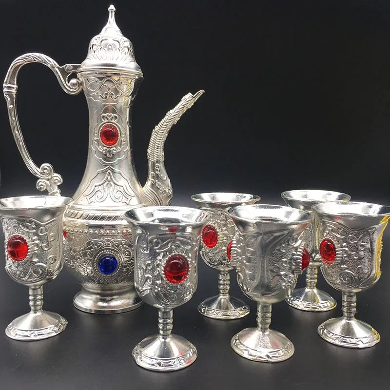 Посеребренная фляжка чайный набор винный Высококачественный цинковый сплав