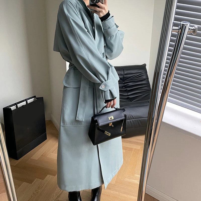 Sungtin длинный женский тренчкот большого размера с поясом 2022 новая Офисная женская