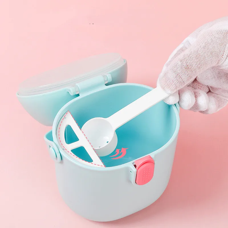 Dispensador port&aacute;til de leche en polvo para beb&eacute; reci&eacute;n nacido, caja de almacenamiento de aperitivos, contenedor de taza de aperitivos para ni&ntilde;os peque&ntilde;os, suministros de alimentaci&oacute;n infantil-2