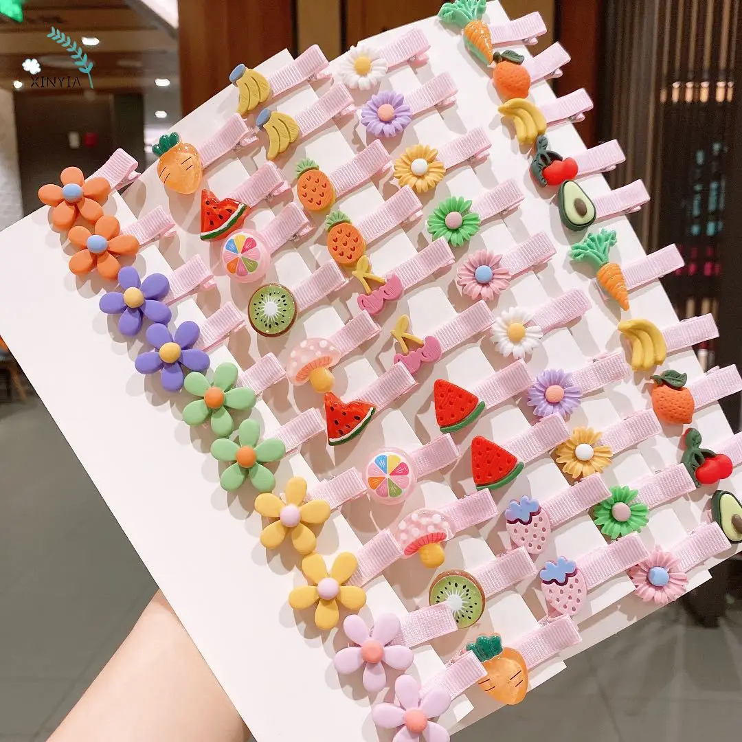 

10PCS/Set New Girls Cute Cartoon Fruit Animal Hair Clips Kids Lovely Hairpins Headband Barrettes Fashion Hair Accessories