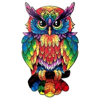a4 special shaped wooden jigsaw puzzle owl earth moon puzzles animal series planet series puzzle childrens educational toys