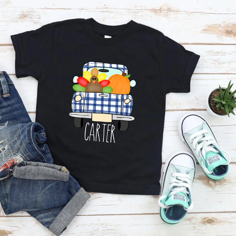 

Thanksgiving Baby Boy Clothes Turkey Truck Newborn Baby Boy Clothes Customized Name Baby Bodysuits Pumpkin Outfit Girl