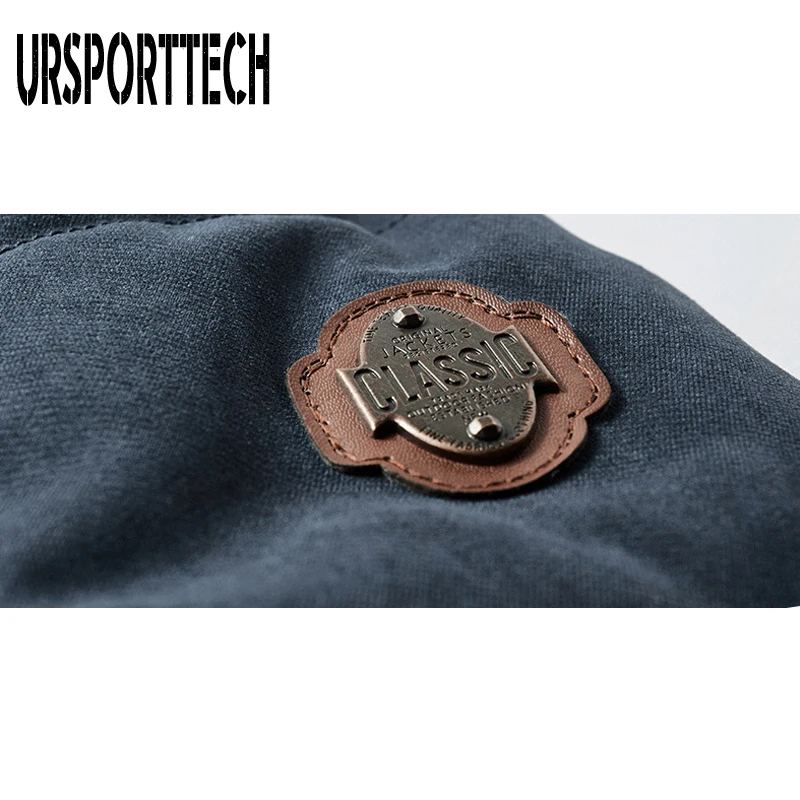 URSPORTTECH Brand Winter Jacket Men Parka Thick Warm Plus Velvet Winter Coat Men Outwear Hooded Jackets and Coats Plus Size 7XL