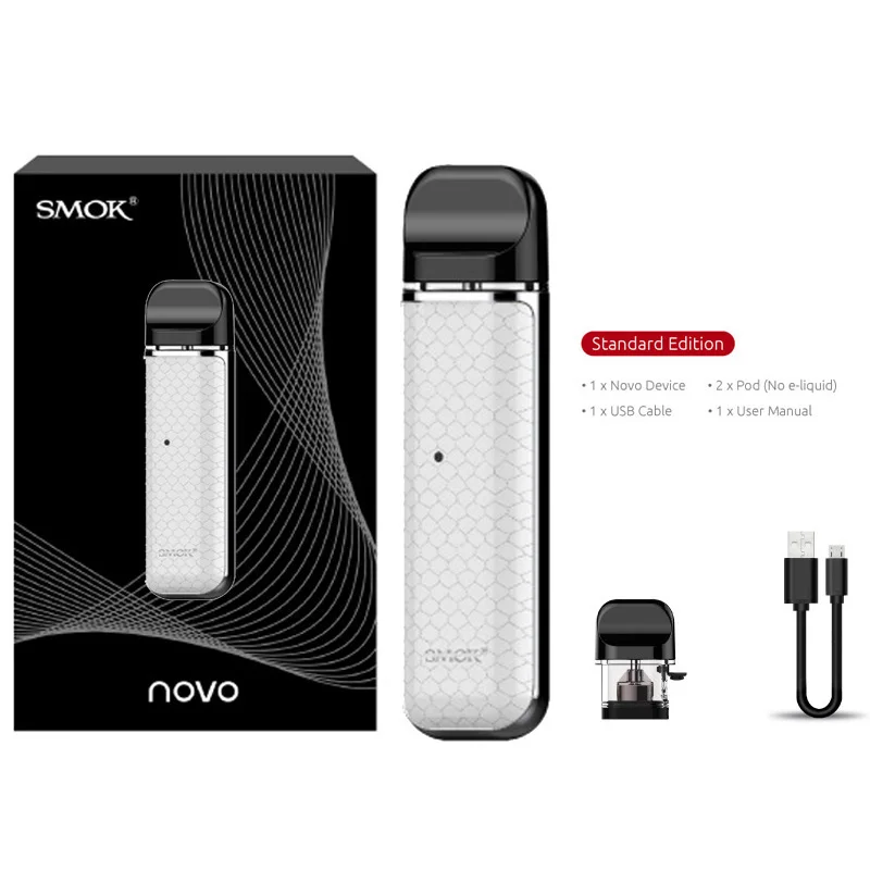 White without gift SMOK pod starter kit SMOK novo 2 kit cobra covered vape pen kit с 450 мАч встроенным аккумулятором 2 мл емкость pod system kit - Цвет: White without gift