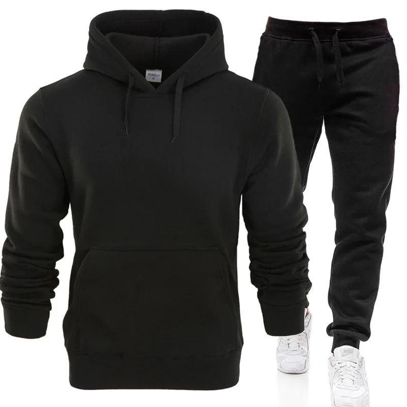 

NANCY TINO Sports Set for Men Fitness Workout Sweatshirt Running Hiking Sweatpants Spring Hooded Cotton Breathable Thin Fleece