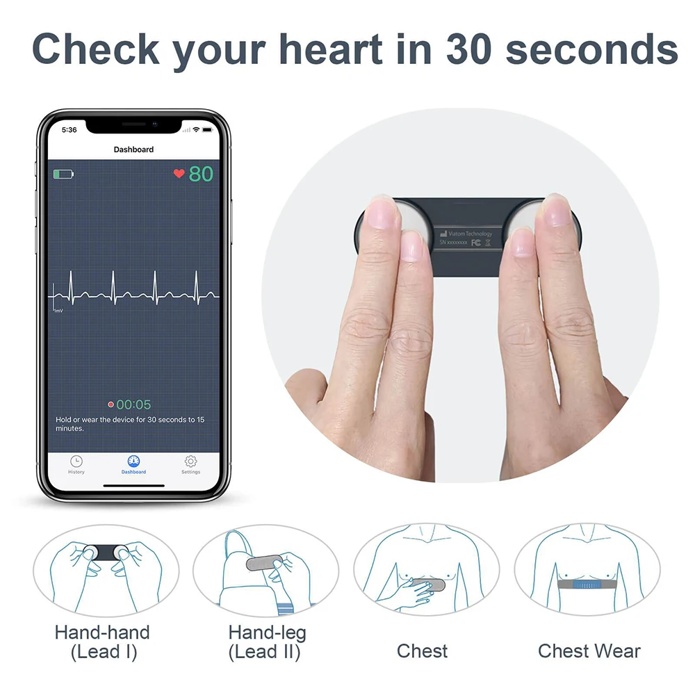 Переносной монитор ЭКГ Holter портативный Bluetooth сердечного ритма бесплатное