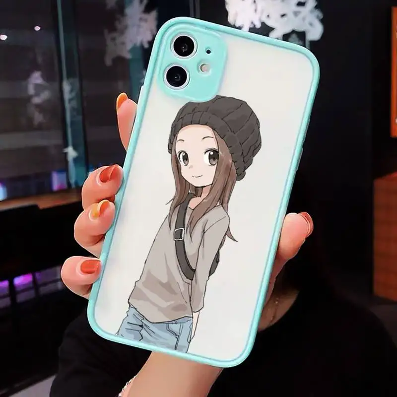 

Anime Teasing Master Takagi-san Phone Cases Matte For iPhone 12 Mini 11 Pro XR XS Max 7 8 Plus X Hard PC Back Cover