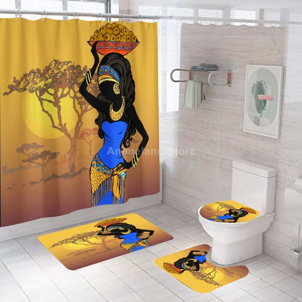 Модная африканская красавица занавески для ванной комнаты занавеска наборы
