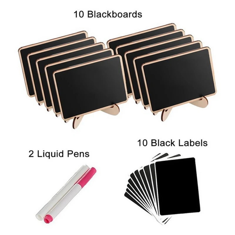 10 шт. деревянные Меловые доски с жидкими черными этикетками |