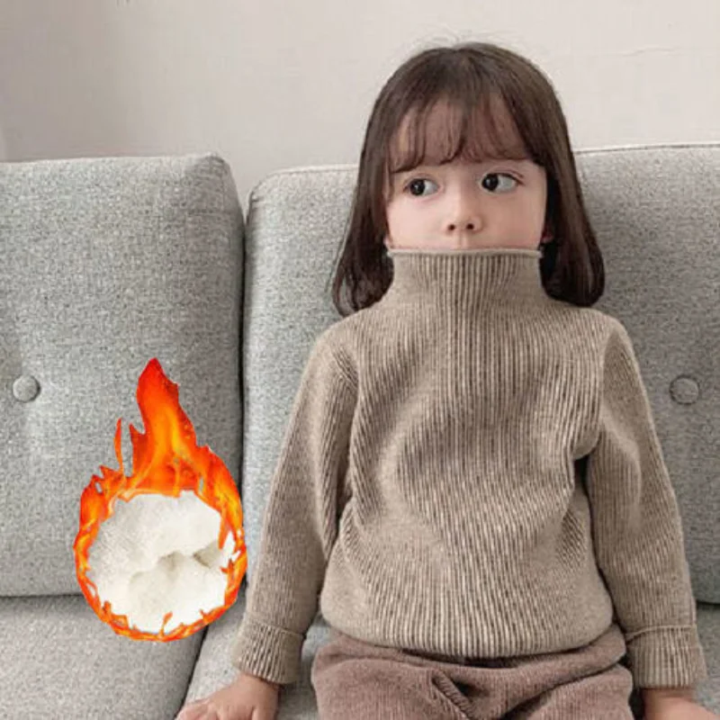 

Детский однотонный джемпер с длинным рукавом, свободного покроя