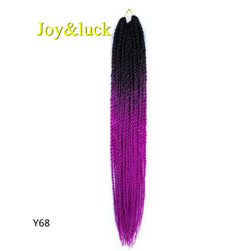 Y68 Joy& luck 24 дюйма Сенегальские закрученные крючком косички 30 прядей синтетические волосы для наращивания плетение волос - Цвет: Y68