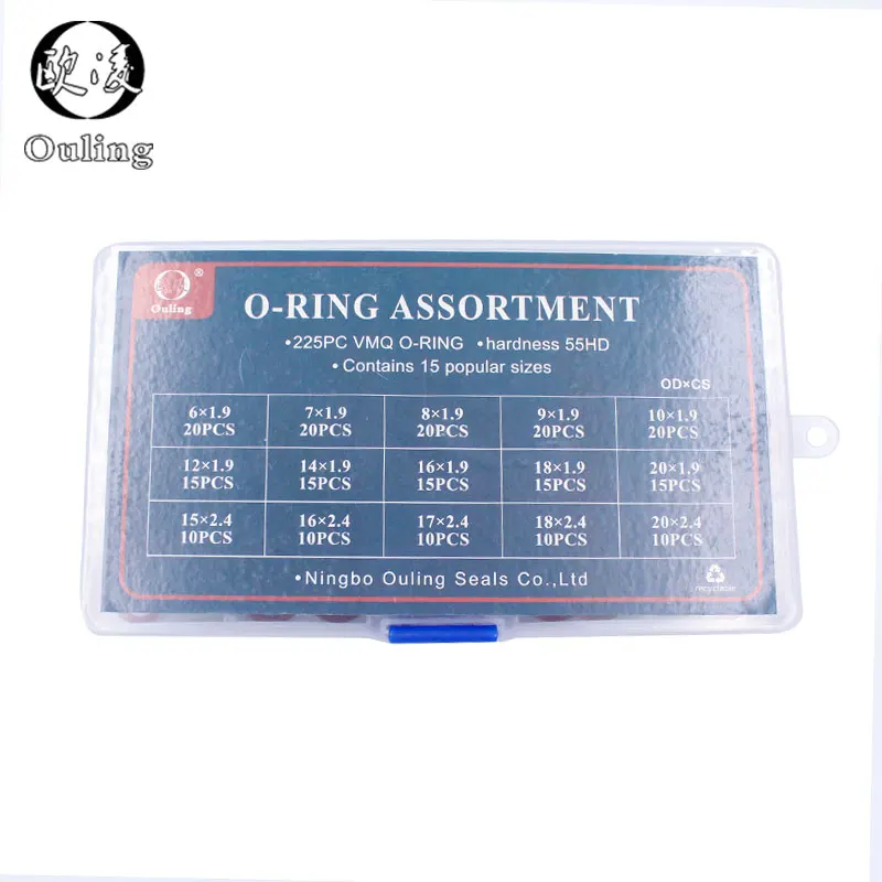 225 шт. уплотнительные кольца резиновые красные силиконовые силиконовая шайба