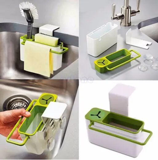Кухонные принадлежности полка для хранения на присоске сливных раковин Чистящая