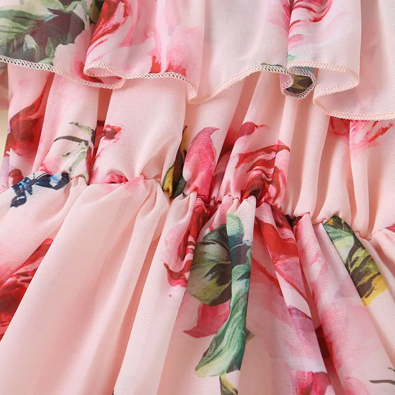 

Children Dress 2021 Spring Summer New Hot Sale Girls Sling Chiffon Dress Baby Girl Princess Dress Sweet Kids Dress 1-5 Years Old