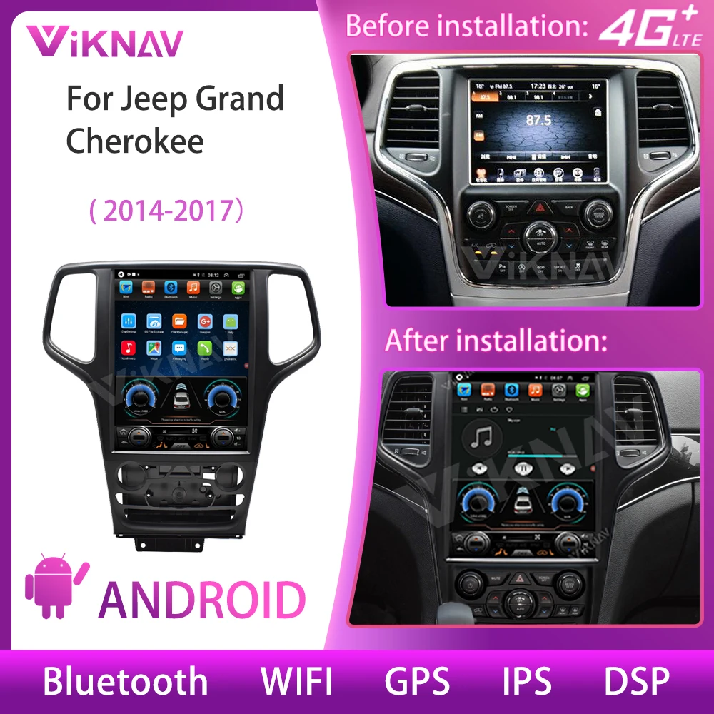 

Восьмиядерный автомобильный радиоприемник Android для Jeep Grand Cherokee 2014-2017 DVD GPS-навигация мультимедийный плеер стерео вертикальный экран