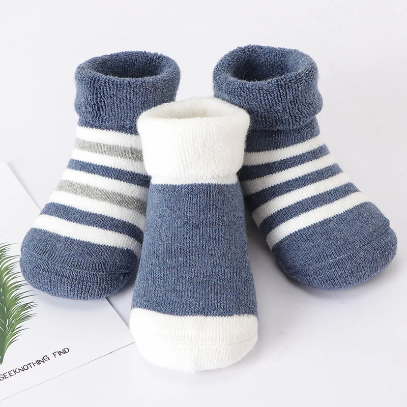 3 pair Baby Winter Thick Terry Socks Soft Warm Newborn Cotton Boys Girls Cute Toddler Floor 0-3 Years | Детская одежда и обувь