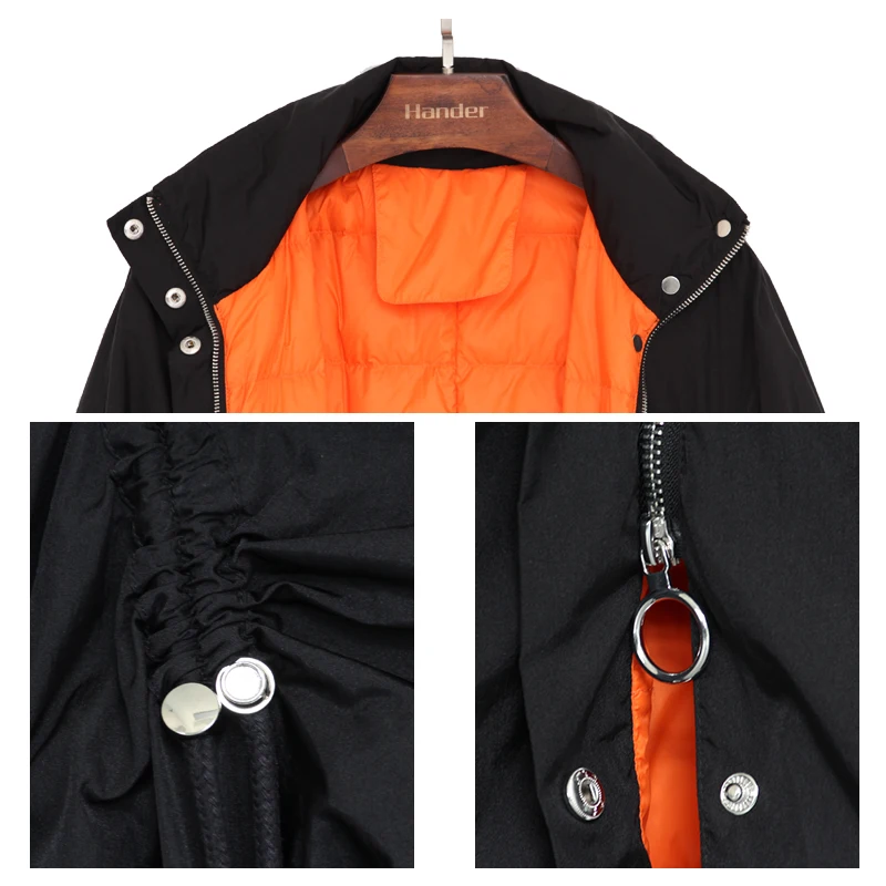 Новая Оригинальная дизайнерская зимняя женская длинная куртка на 90 утином пуху