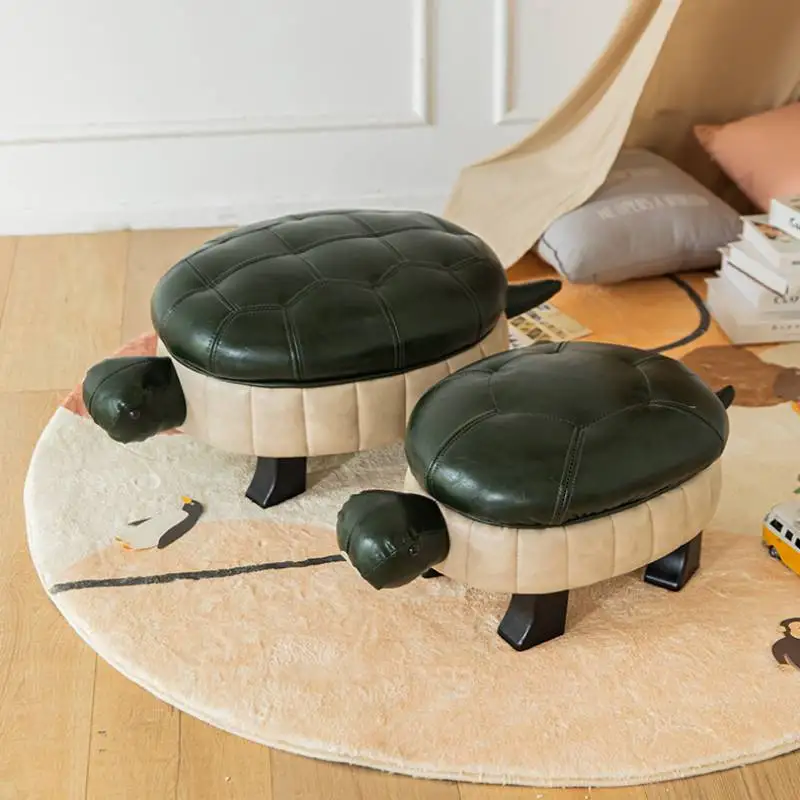 Low Stool Children Contracted Leather Art Small Stools Детская мебель Web Celebrity Home Creative Lovely Sofa Turtle Furniture