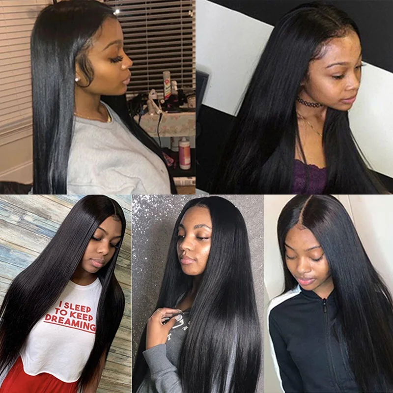 

Ross Pretty Straight Weft With 5x5 HD Transparent Lace Closure With 3 Bundles Brazilian Virgin Hair Weave Bundles And Closure