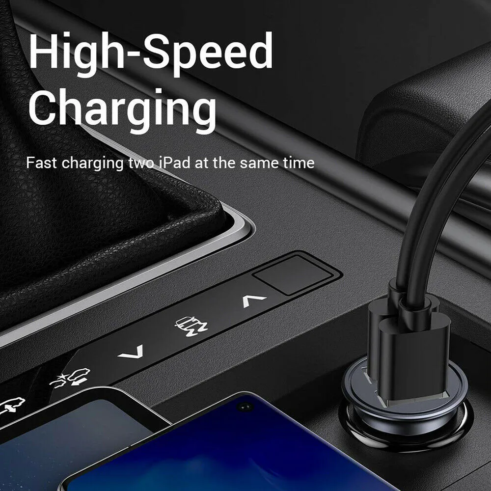 

1* Car Charger 2 Way Adapter Dual USB Lighter Socket Durable Practical