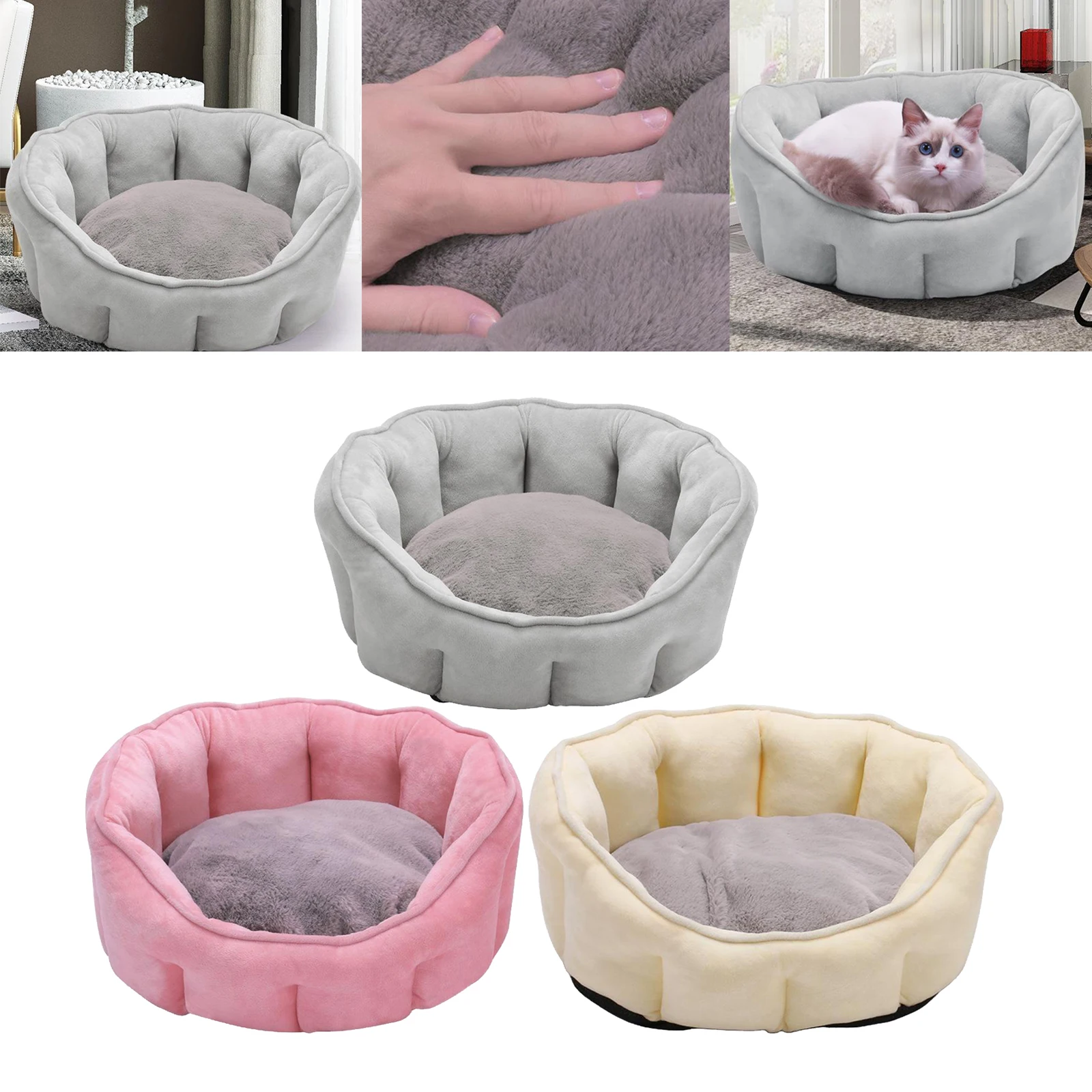 

Donut Plush Pet Dog Cat Bed Calming Warm Soft Nest Kennel Sleeping Bed