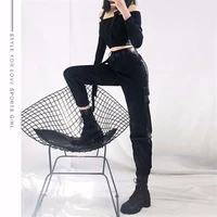 streetwear cargo pants women casual joggers black high waist loose female trousers korean style ladies pants