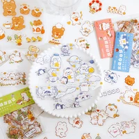 46 pcspack kawaii cartoon animals decorative stickers scrapbooking diy stick label diary stationery album bear cat stickers
