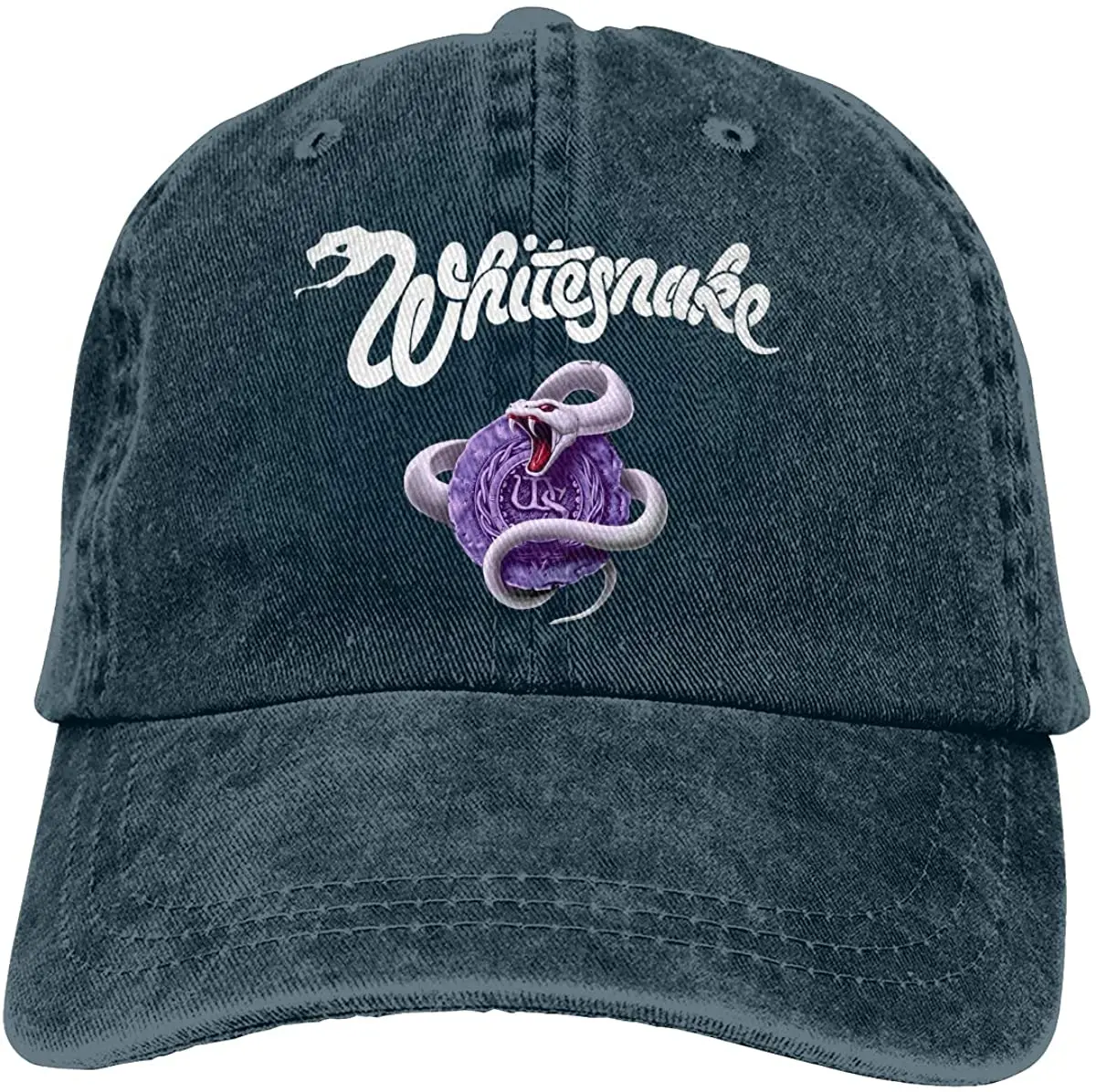 

Whitesnake Man/Women Classic Baseball Sunbonnet Vintage Adjustable Casquette Cap Trucker Hat Black