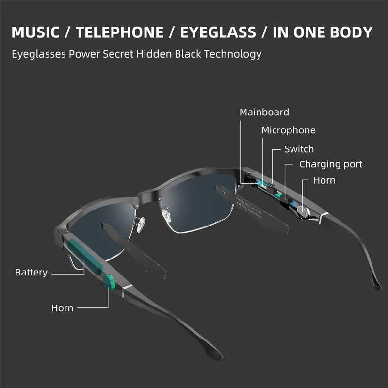 저렴한 Zilead-블루투스 스마트 편광 선글라스 무선 스테레오 음악 남성용, 비즈니스 선글라스, UV400 방지 안경