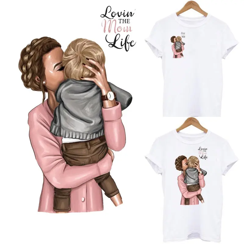 Нашивка сделай сам термонаклейки с надписью Super Mom & Baby для одежды моющаяся