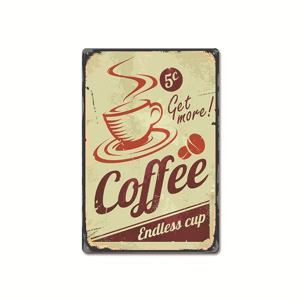 

Coffee shop Metal Sign Vintage Tin Sign Vintage Wall Decor for Coffee Bar Cafe Retro Metal Posters Iron Metal Painting Signs