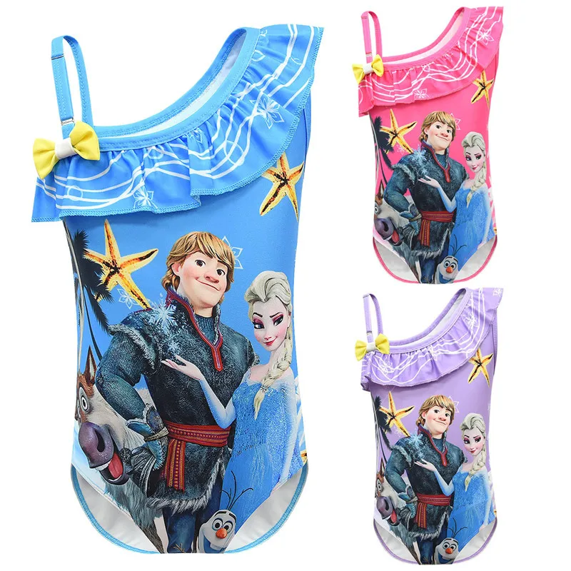 

Girls Swimsuit Disney Frozen 2 Anna Cartoon Girls Swimwear Kids Print Children Bathing Suit One Pieces Swim Wear Birthday Gift
