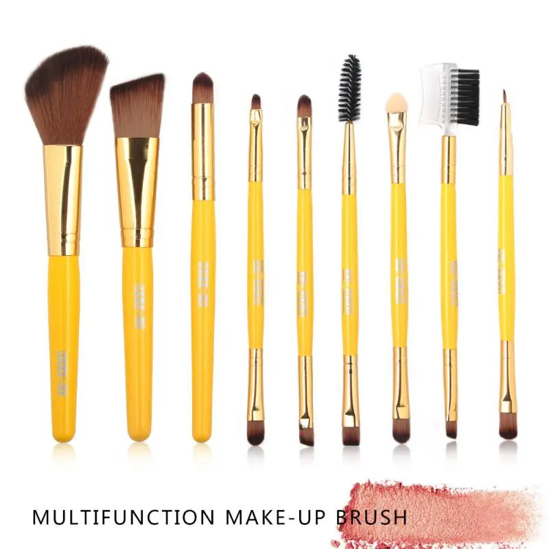 

9 Pcs Makeup Brushes Set Pro Powder Eyeshadow Eye Brow Blend Concealer Shading Make Up Brush Tool Kit Cosmetic Maquiagem