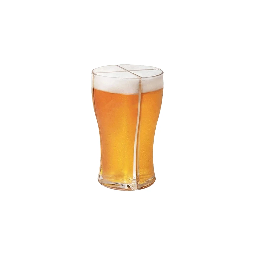 

Super Schooner Beer Glasses Mug Cup 4-in-1 Large Capacity Beer Mug Separable Easy to Carry 4 Beer Glasses for Bar Party Home