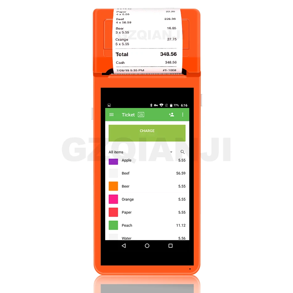 Orange 3G PDA POS портативное устройство pos-терминал Встроенный термопринтер bluetooth 58 мм wifi Android прочная PDA камера для считывания штрих-кода сканер 1D 2D - Цвет: Orange 3G