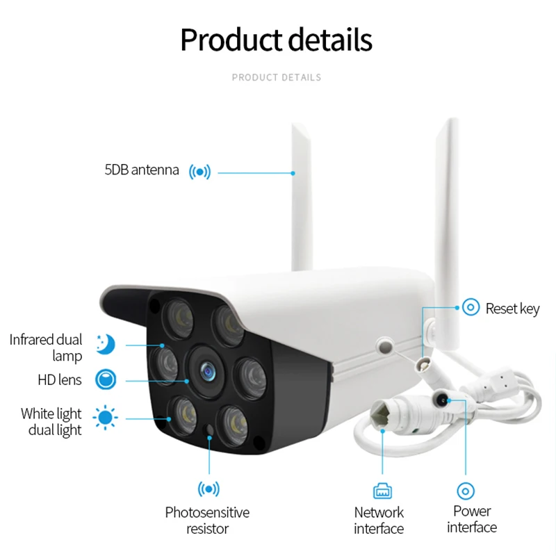 HD Беспроводная ip-камера наружная Водонепроницаемая 1080P инфракрасная лампа