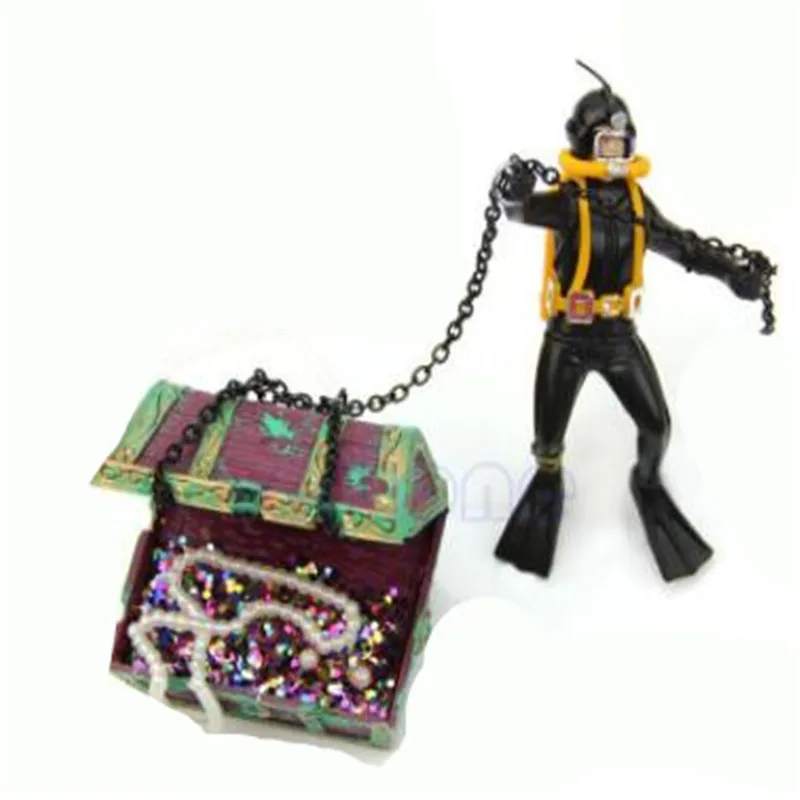 

Hot Sale Fish Tank Decorations Treasure Frog Artificial Scene Diver's Treasure Chest Underwater Accessories