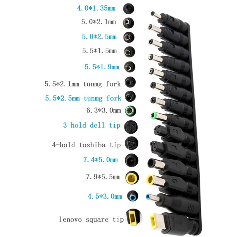 laptop dc power adapter kits 34 pcs universal dc ac power adapter tips connector for lenovo thinkpad power supply plug jack sets free global shipping