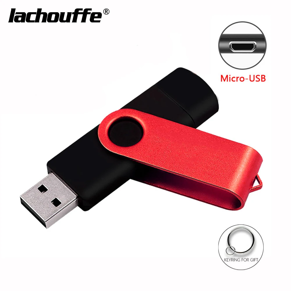 red-micro usb 2в1 OTG флеш-накопитель Micro usb/TPYE-C флэш-накопитель usb16гб 32 Гб 64 Гб 128 ГБ Usb флеш-накопитель карта памяти Флешка для телефона Android TypeC - Цвет: red-micro usb