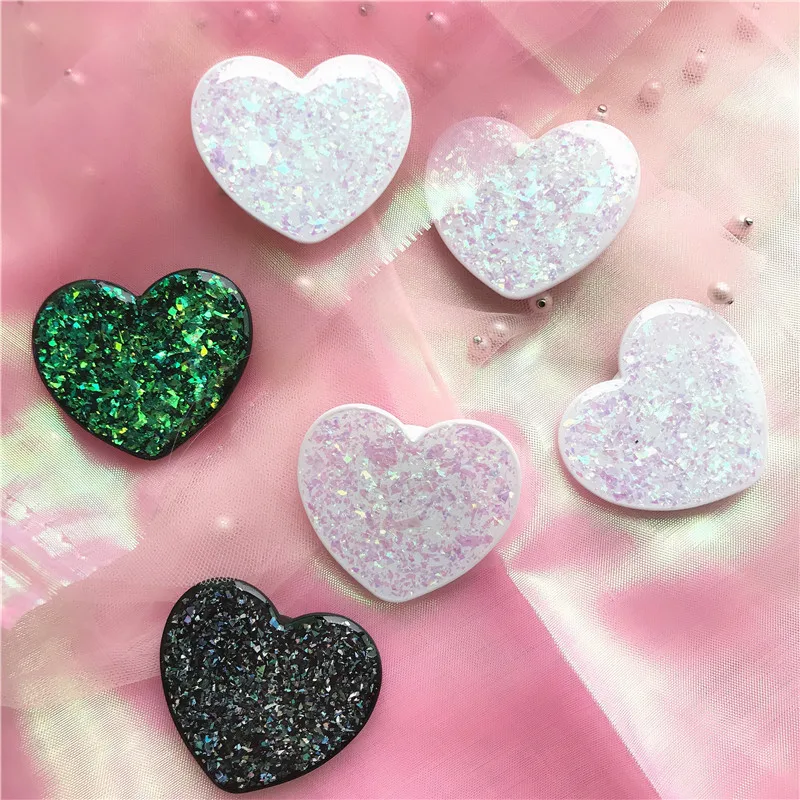 Популярный мобильный телефон держатель в форме сердца блестящая стойка