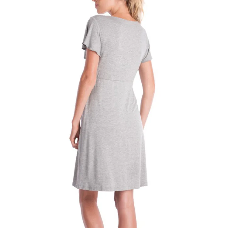 Maternity Breastfeeding Dresses Pregnant Women's High Waist Fold Dress Comfy Pregnancy Nursing Cotton Evening | Мать и ребенок