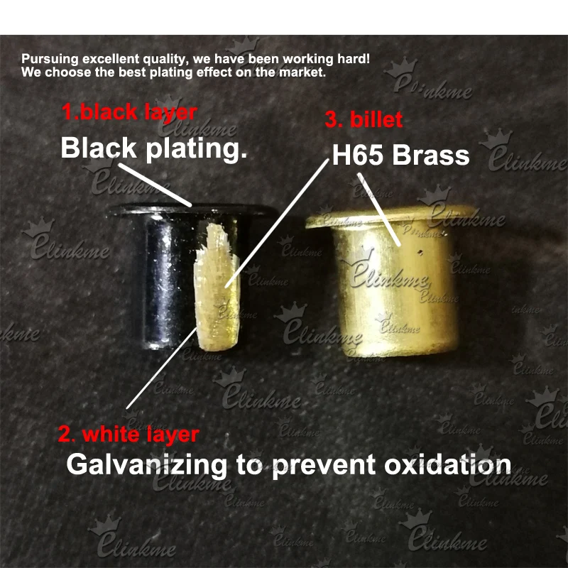 50pcs #8-9-7.9( .267 length under flange x 1/4&quot outside diameter) Black G-Black brass Eyelets krivets Holster harware - купить по