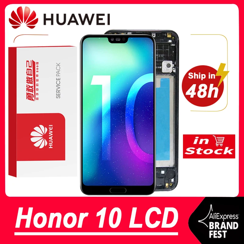 100% оригинал с технологией сканирования отпечатков пальцев 5 84 ''для Huawei Honor 10 ЖК